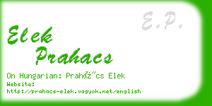 elek prahacs business card